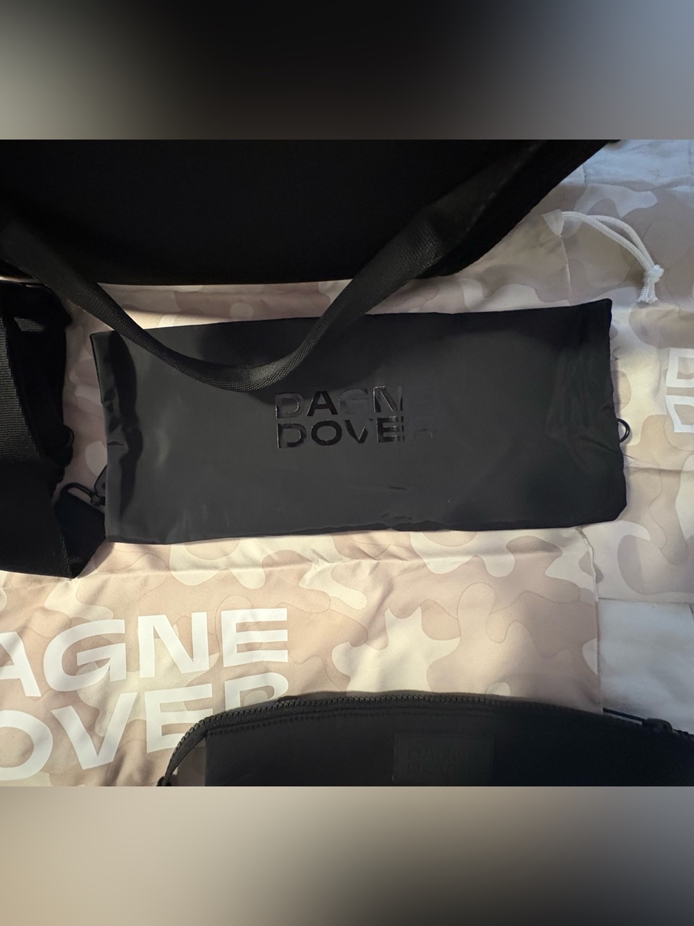 Medium Dagne Dover Black Duffel Tote with Wide Straps - Picture 8 of 15